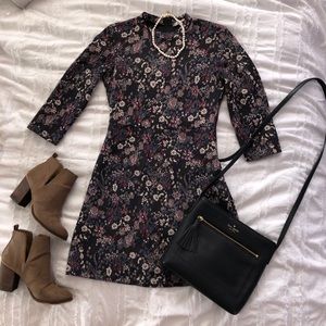 Mock-Neck Tapestry Dress